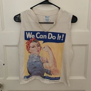 Rosie the Riveter cropped tank top costume piece graphic tee